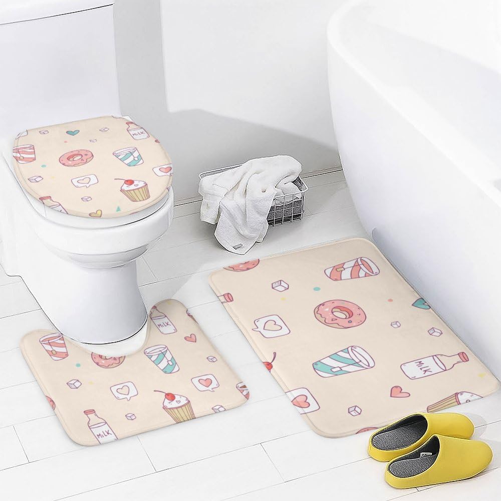 Kuizee 4 Piece Shower Curtain Set with Rugs and Hooks 1
