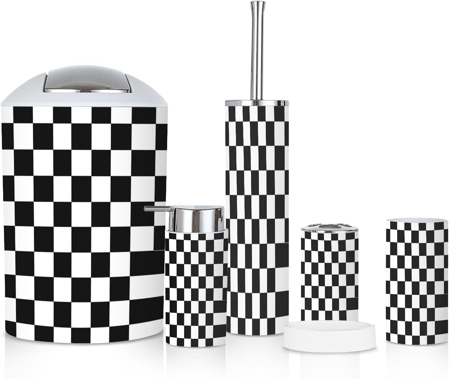 6 Piece Bathroom Accessories Set Modern Boho Design