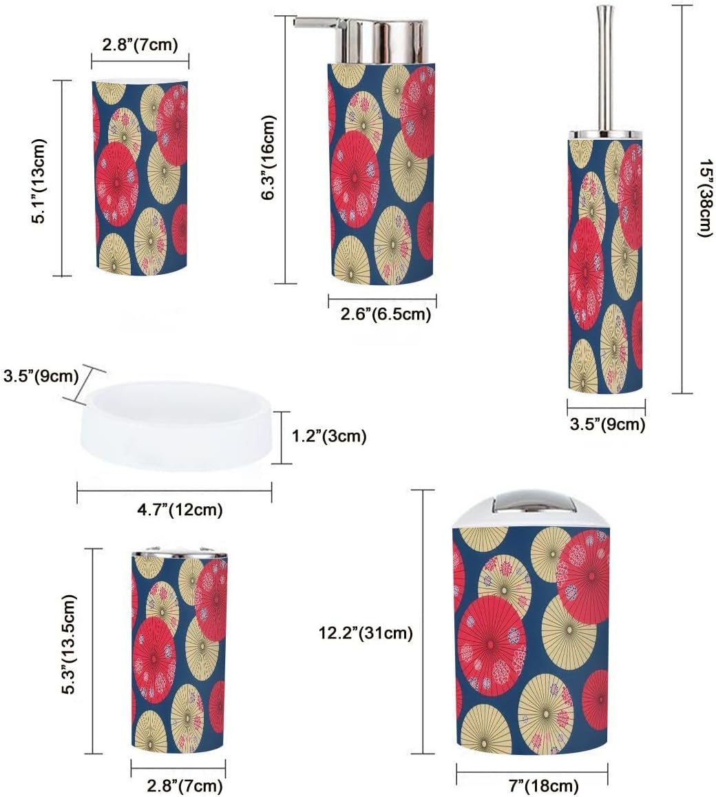 6 Pcs Bathroom Accessories Set - Durable Stylish