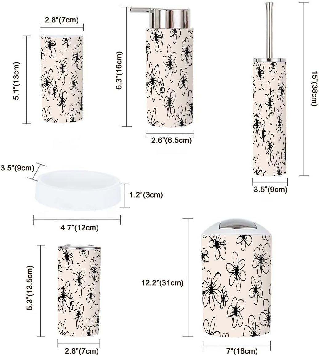 TRANQDEHOM 6 Piece Boho Style Bathroom Accessories Set