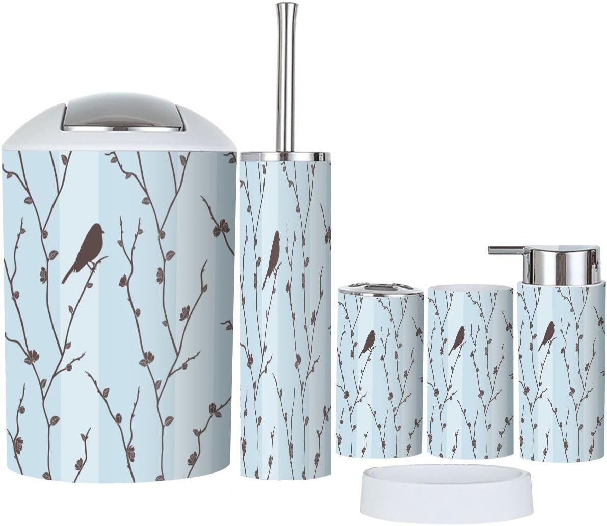 Bathroom Accessories Set 6 Pcs Durable Modern Organize