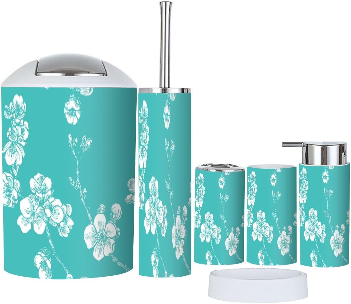 Bathroom Accessories Set 6 Pcs Blooming Tree Design