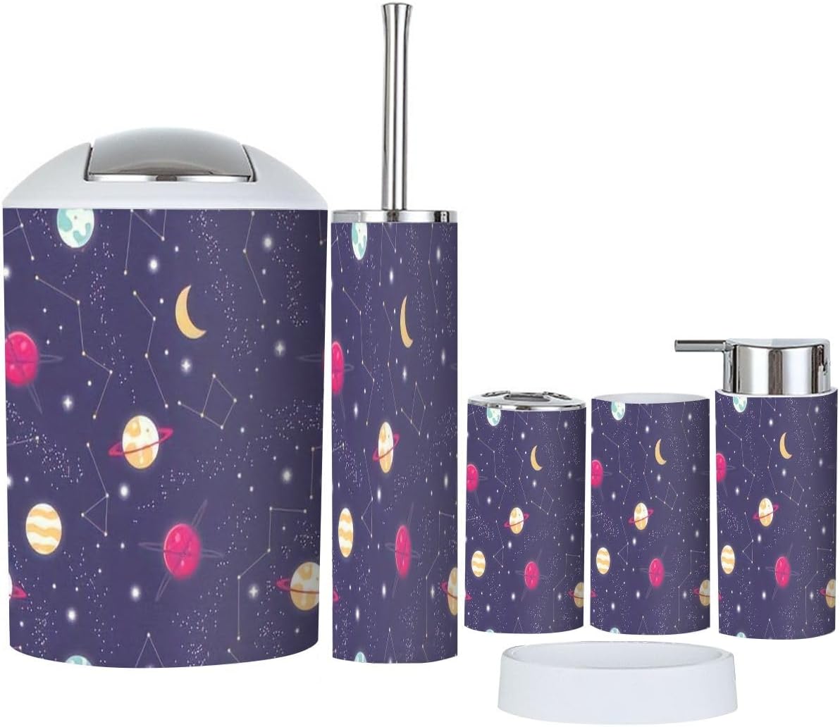 Bathroom Accessories Set 6 Pcs Cosmos Decor