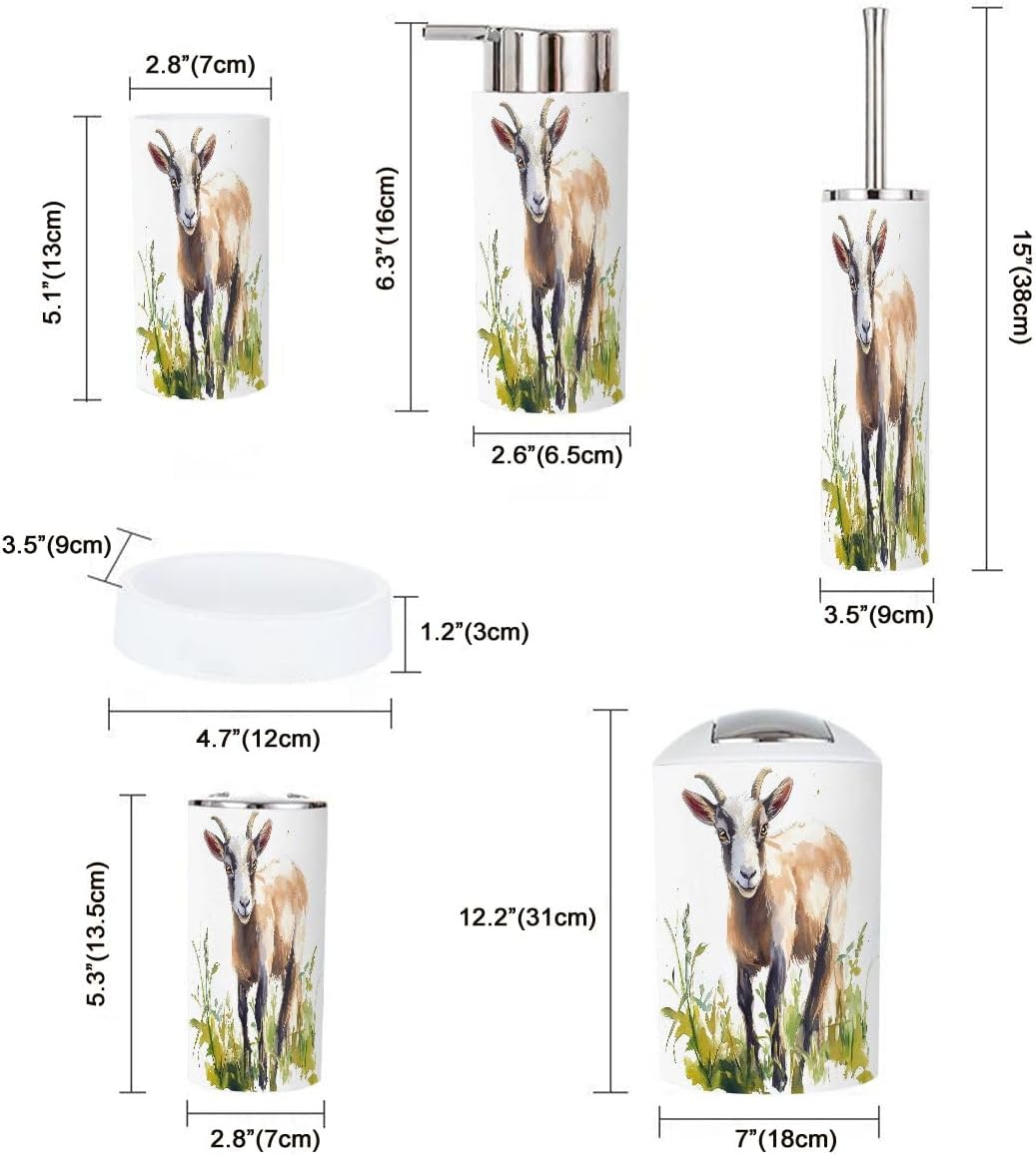 Boho Bathroom Accessory Set 6 Piece Modern Design 1