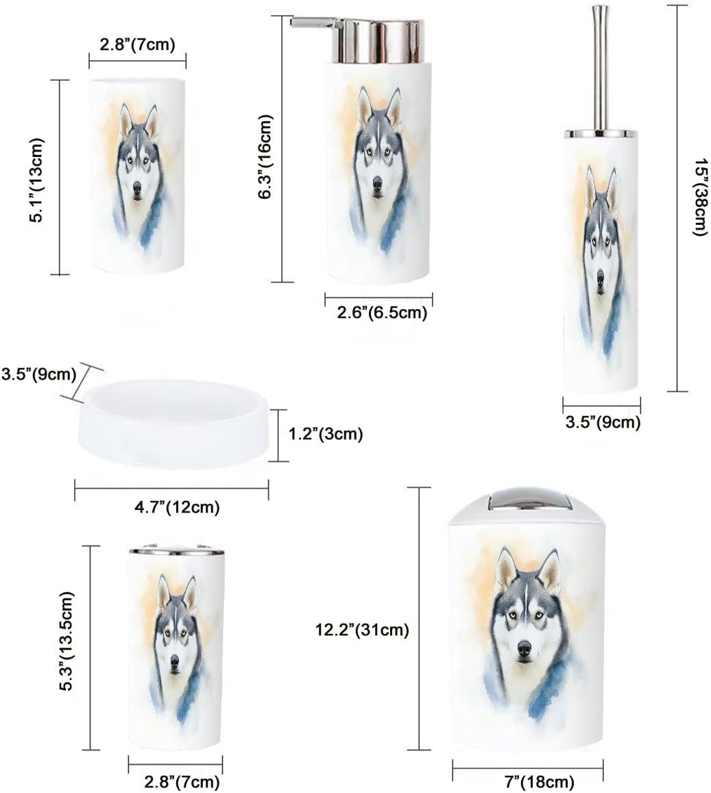Boho Bathroom Accessory Set 6 Piece Modern