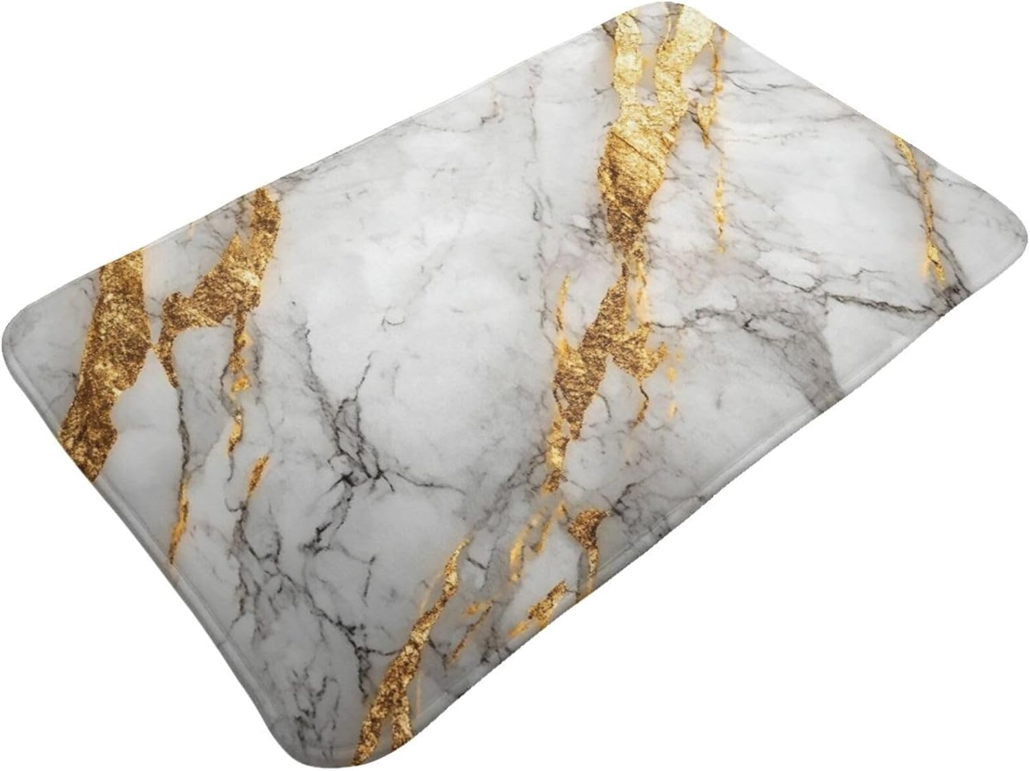 Xukor Bathroom Rugs White Gold Marble 315 x 193 in