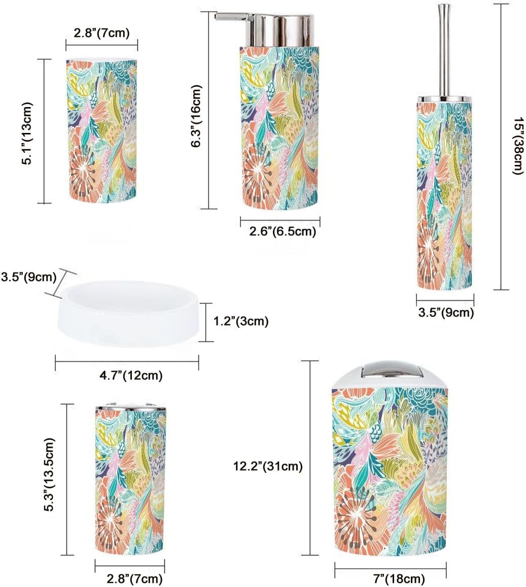 Bathroom Accessories Set 6 Pcs Modern Minimalist