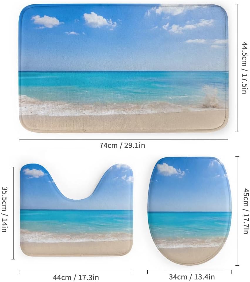 Kuizee 4 Piece Shower Curtain Set with Rugs 72x72 Inch 1