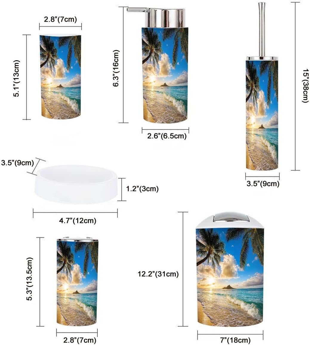 Boho Style 6-Piece Bathroom Accessory Set