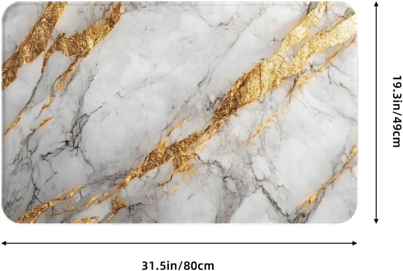 Xukor Bathroom Rugs White Gold Marble 315 x 193 in