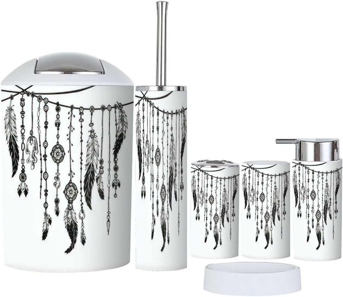 Tribal Theme Bathroom Accessories Set 6 Pcs 1