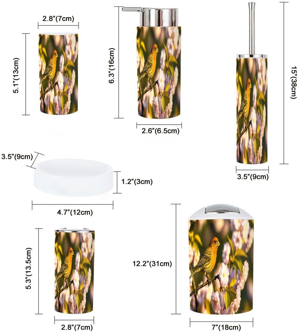 Boho Bathroom Accessory Set 6 Piece in Cherry