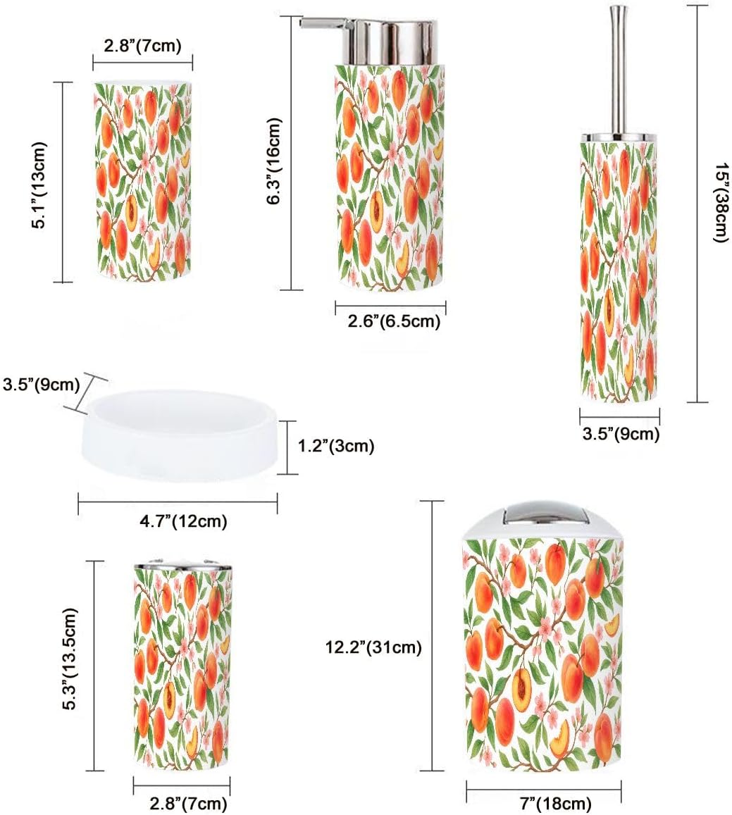 Boho Bathroom Accessory Set 6 Piece Tropic Style
