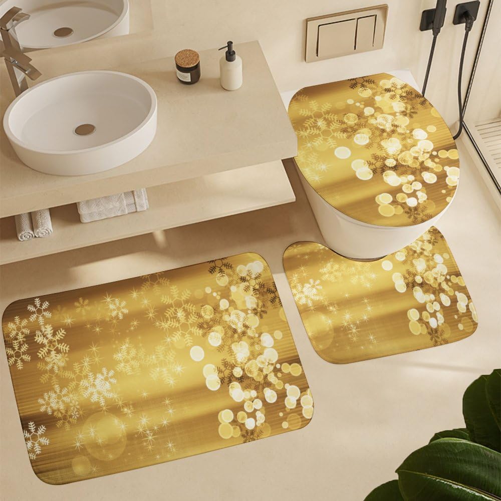Kuizee 4 Piece Shower Curtain Set with Rugs and 12 Hooks
