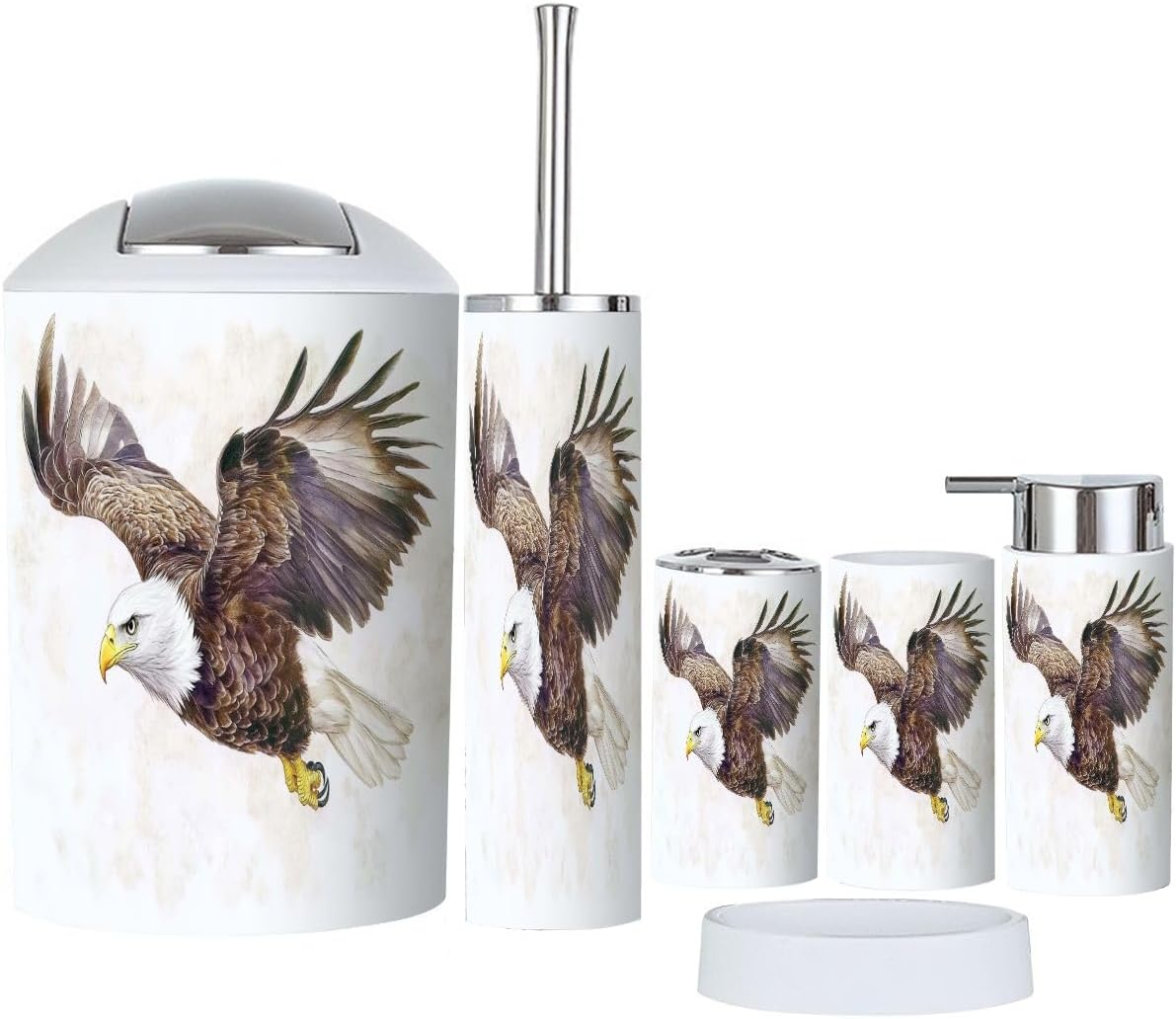 Boho Style 6 Piece Bathroom Accessory Set 1