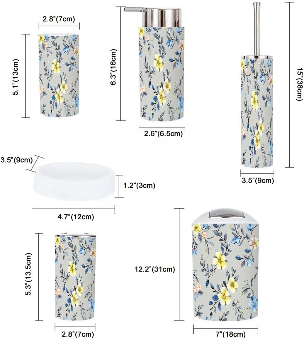 TRANQDEHOM 6-Piece Boho Bathroom Accessory Set 1