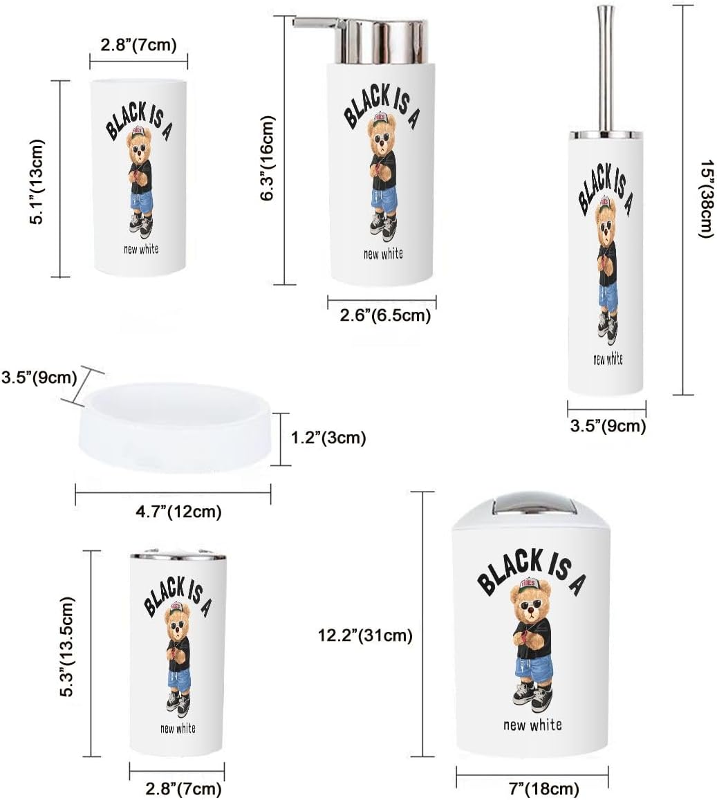 Bathroom Accessories Set 6 Pcs Modern Black Design