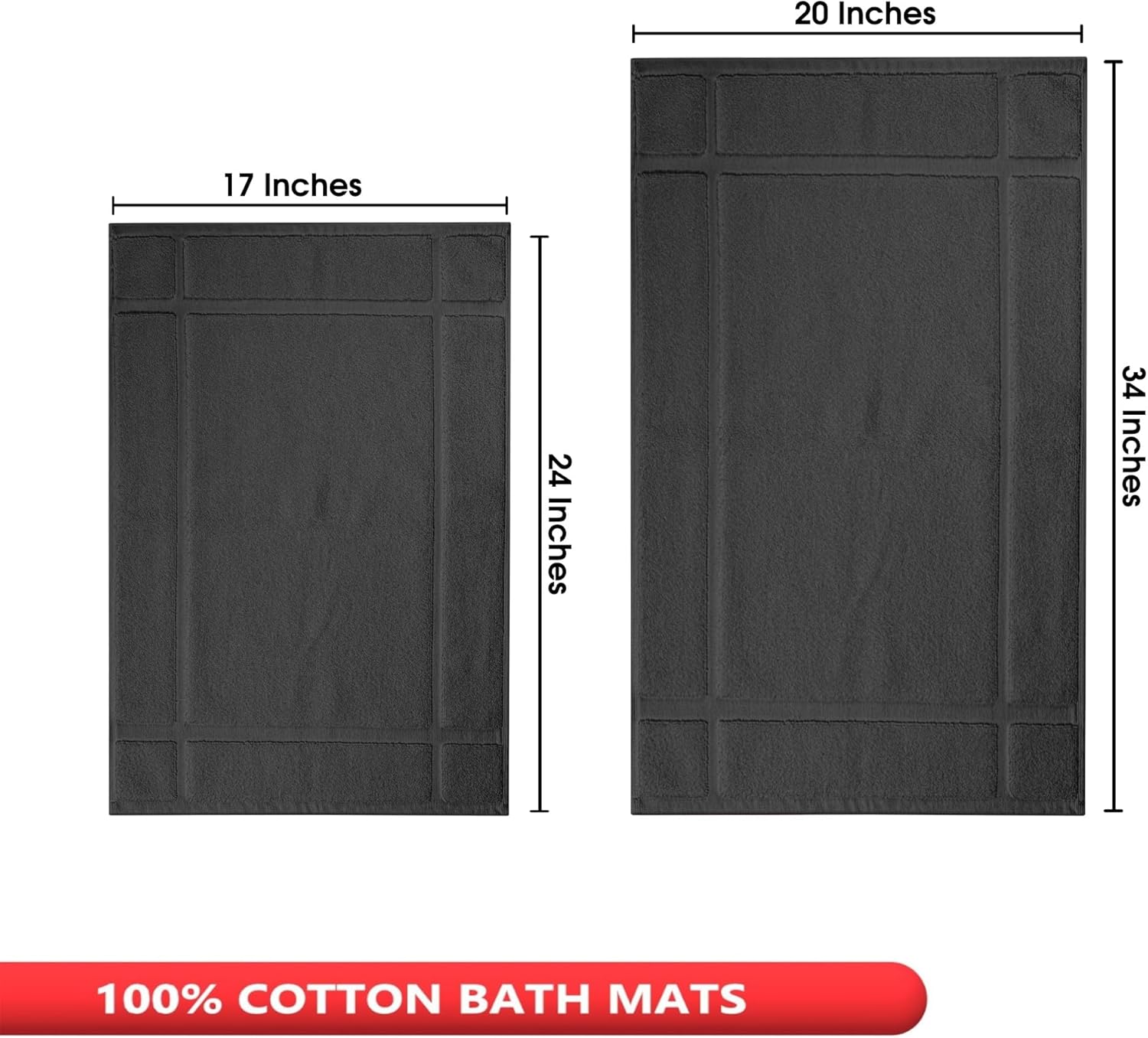 Ample Decor Bath Mats 100 Cotton Grey
