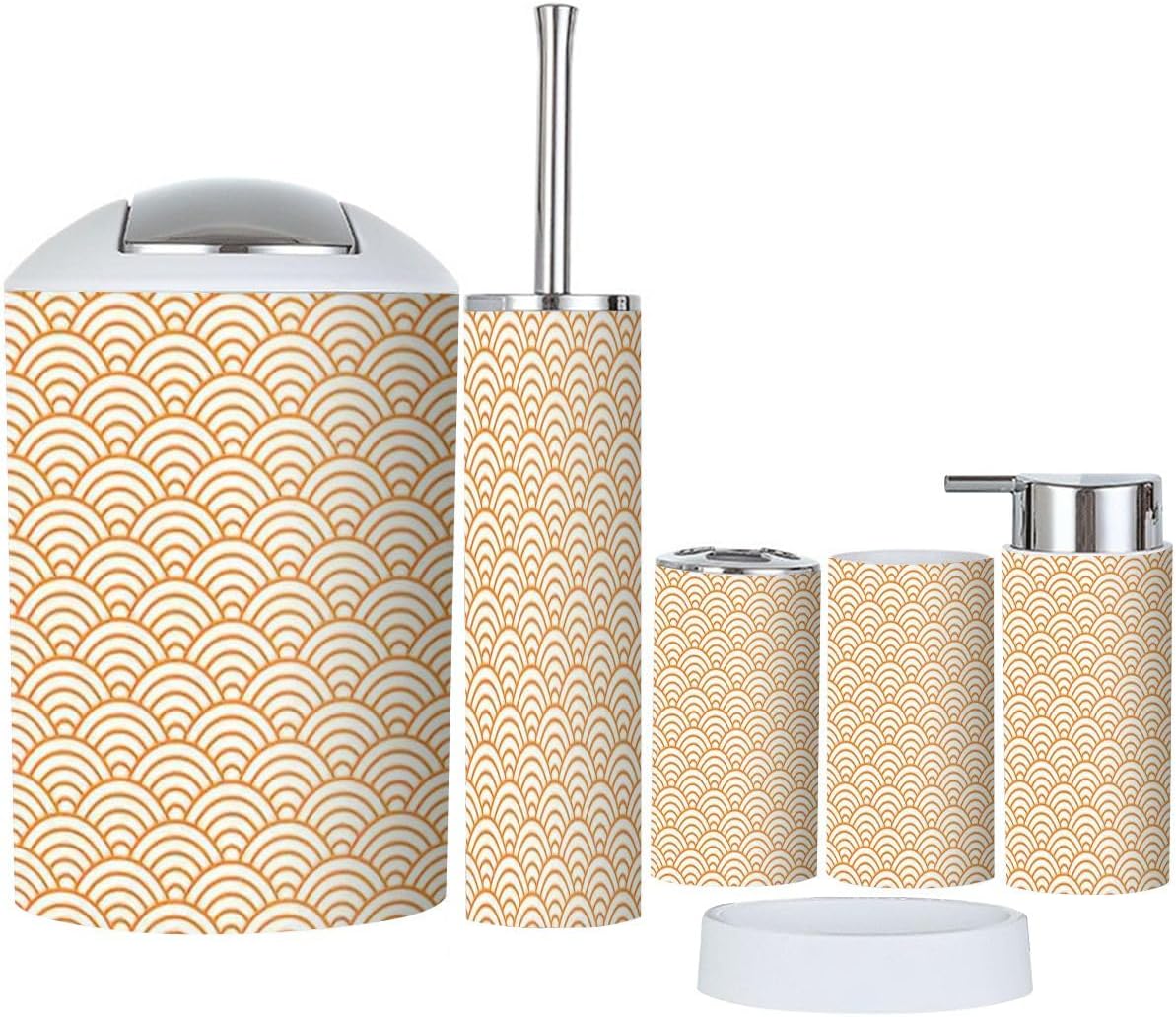 6 Pcs Durable Japanese Style Bathroom Accessories Set