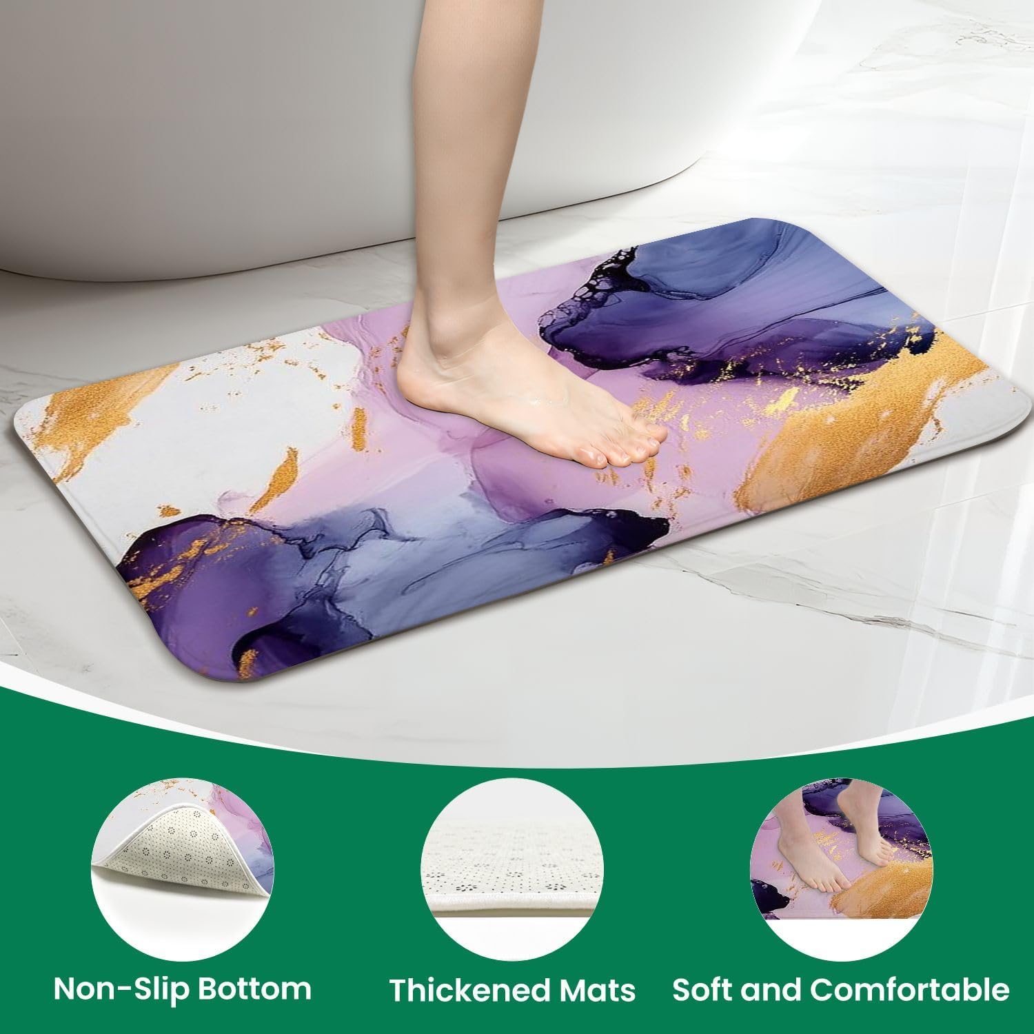 4 Piece Shower Curtain Set with Rugs and Toilet Lid Cover Mat