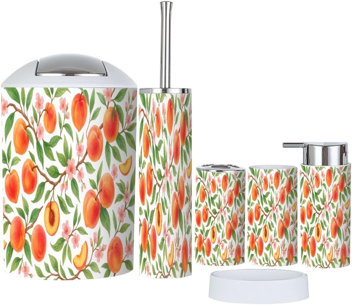 Boho Bathroom Accessory Set 6 Piece Tropic Style