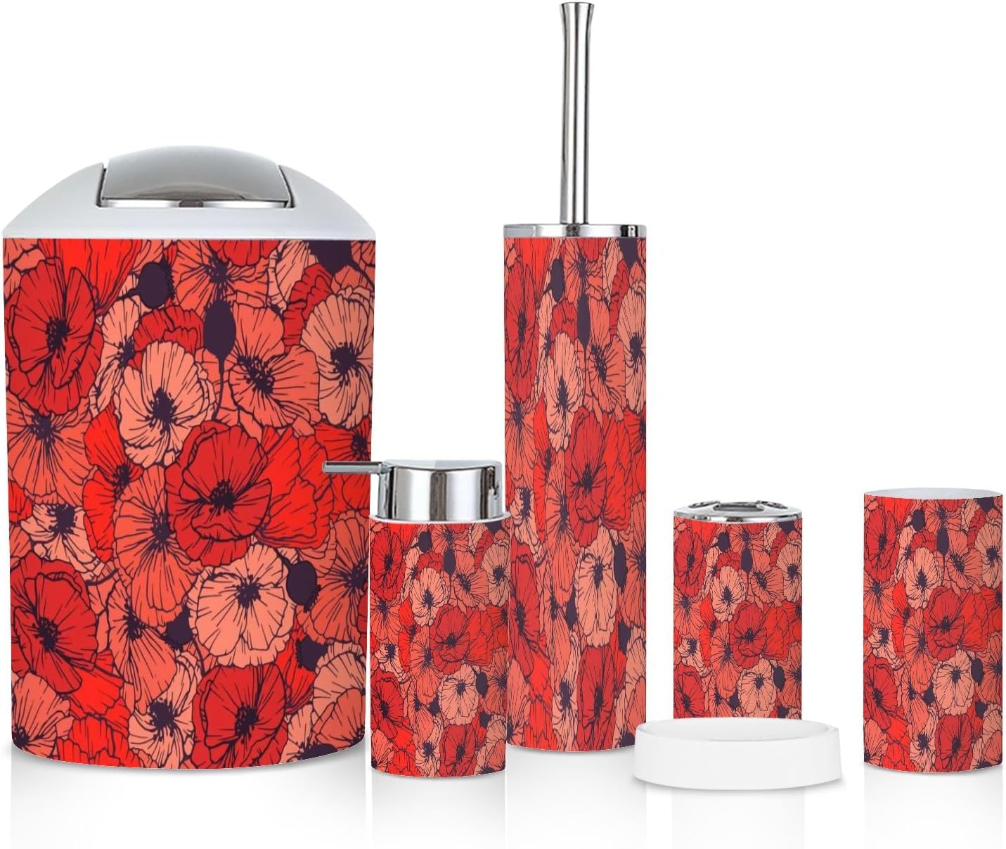 6 Piece Boho Style Bathroom Accessories Set
