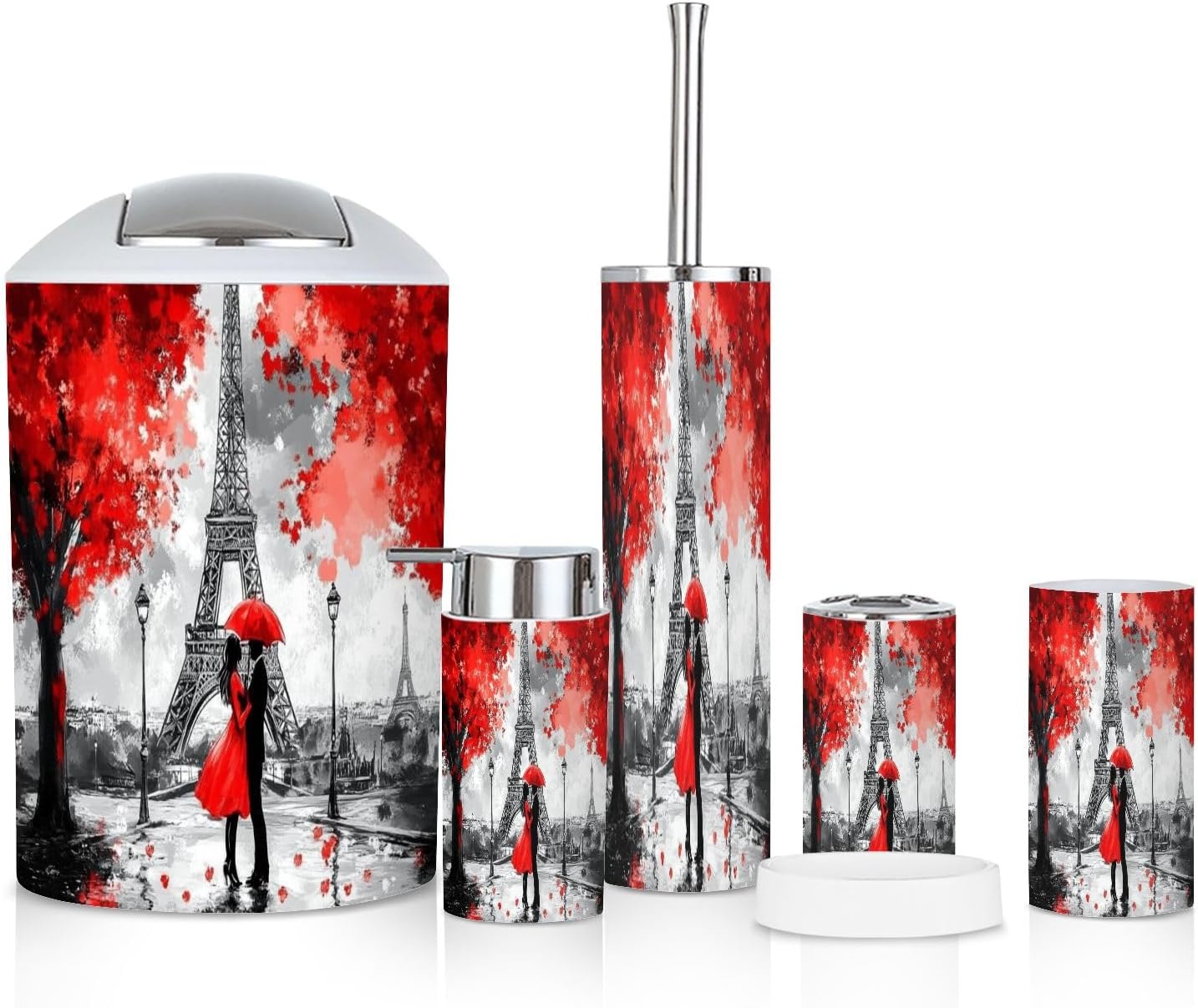 6 Piece Modern Bathroom Accessories Set 1
