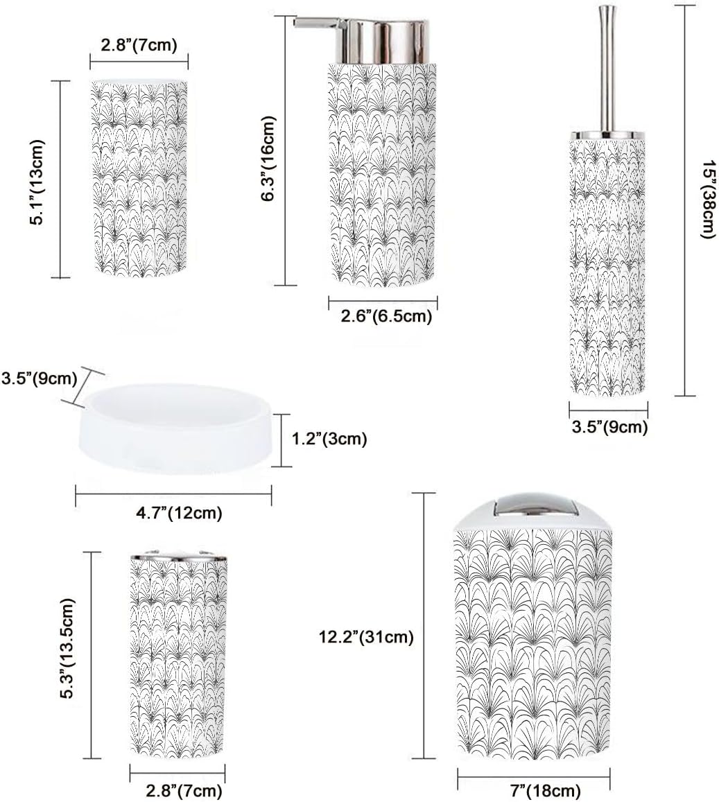 Boho Art Bathroom Accessory Set 6 Piece 1