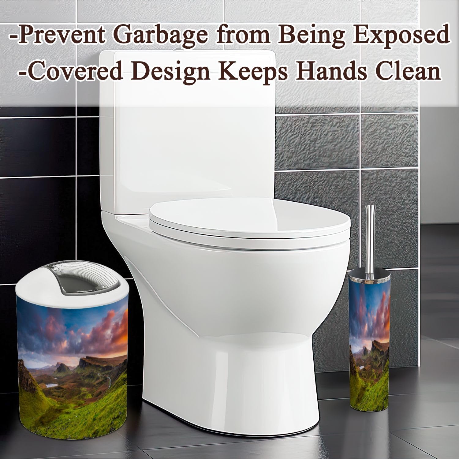 6 Piece Sunset Quiraing Isle Skye Bathroom Accessories Set