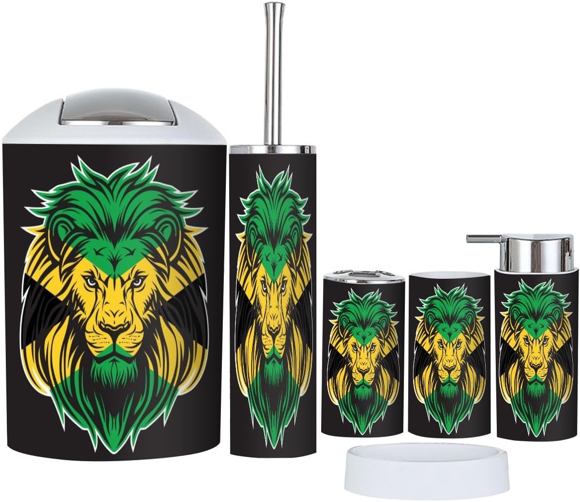 JBNJANKDAV 6 Pcs Lion Head Bathroom Accessories Set