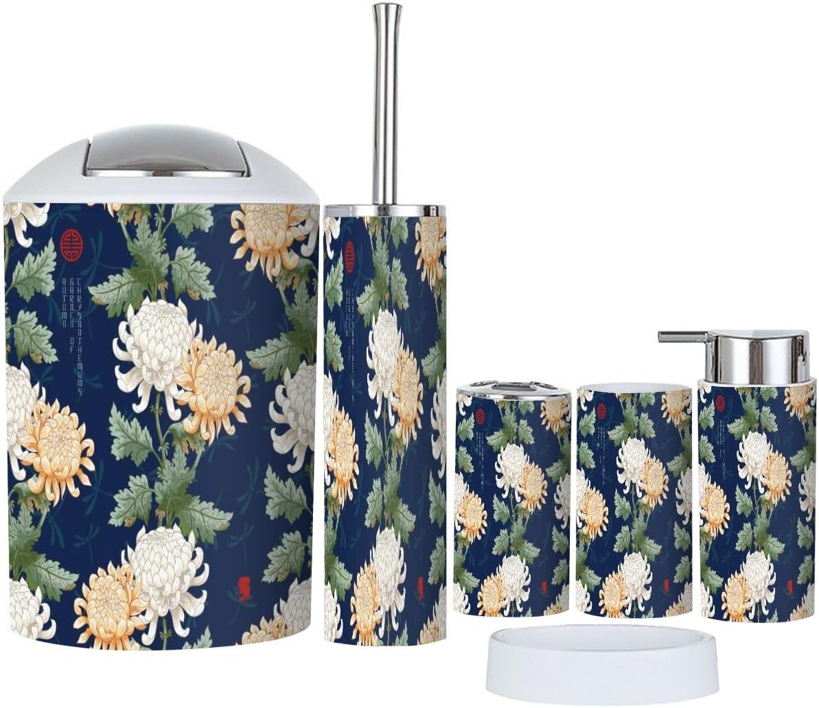 Bathroom Accessories Set 6 Pcs Modern Durable Decor