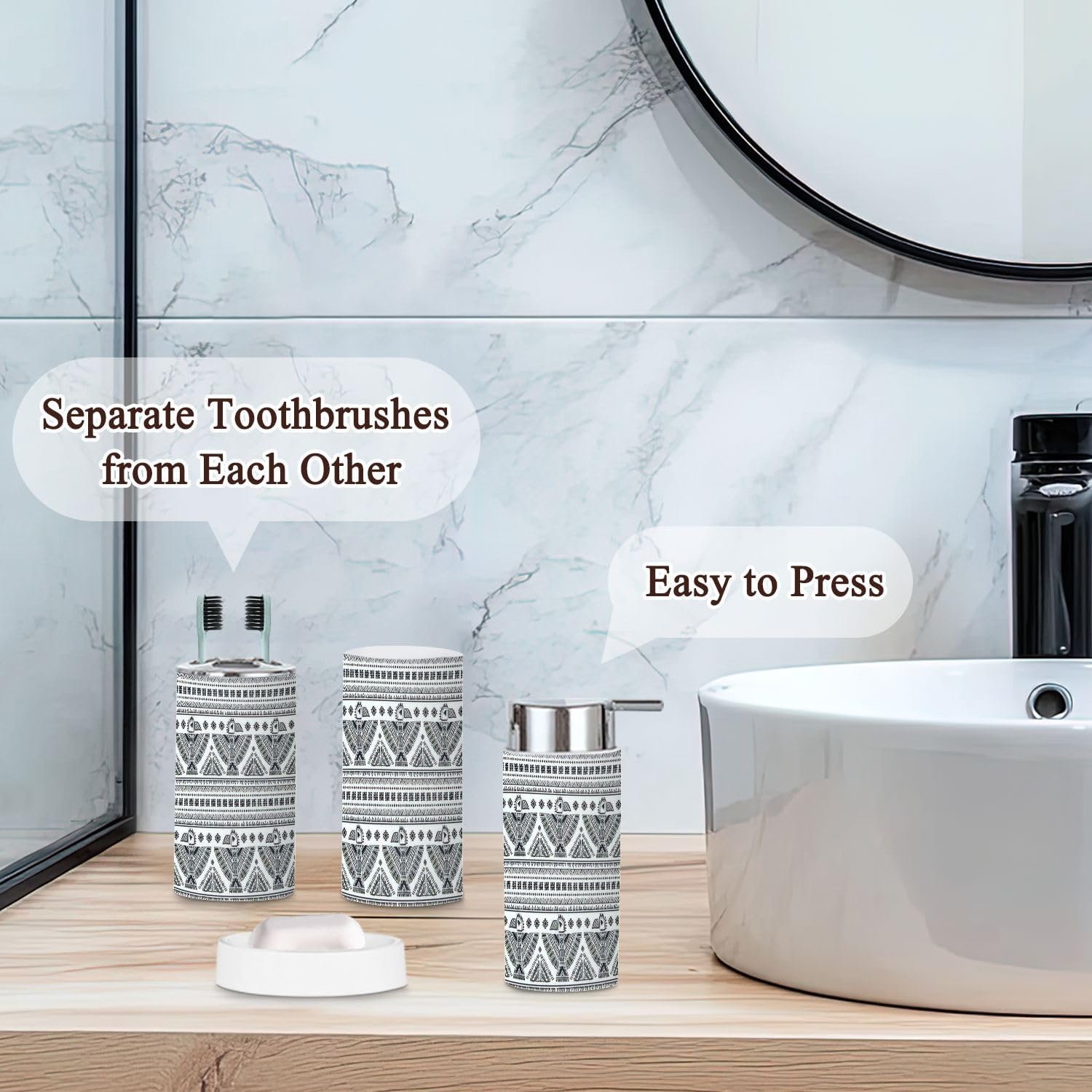 Tribal Bathroom Accessories Set 6 Pcs 1