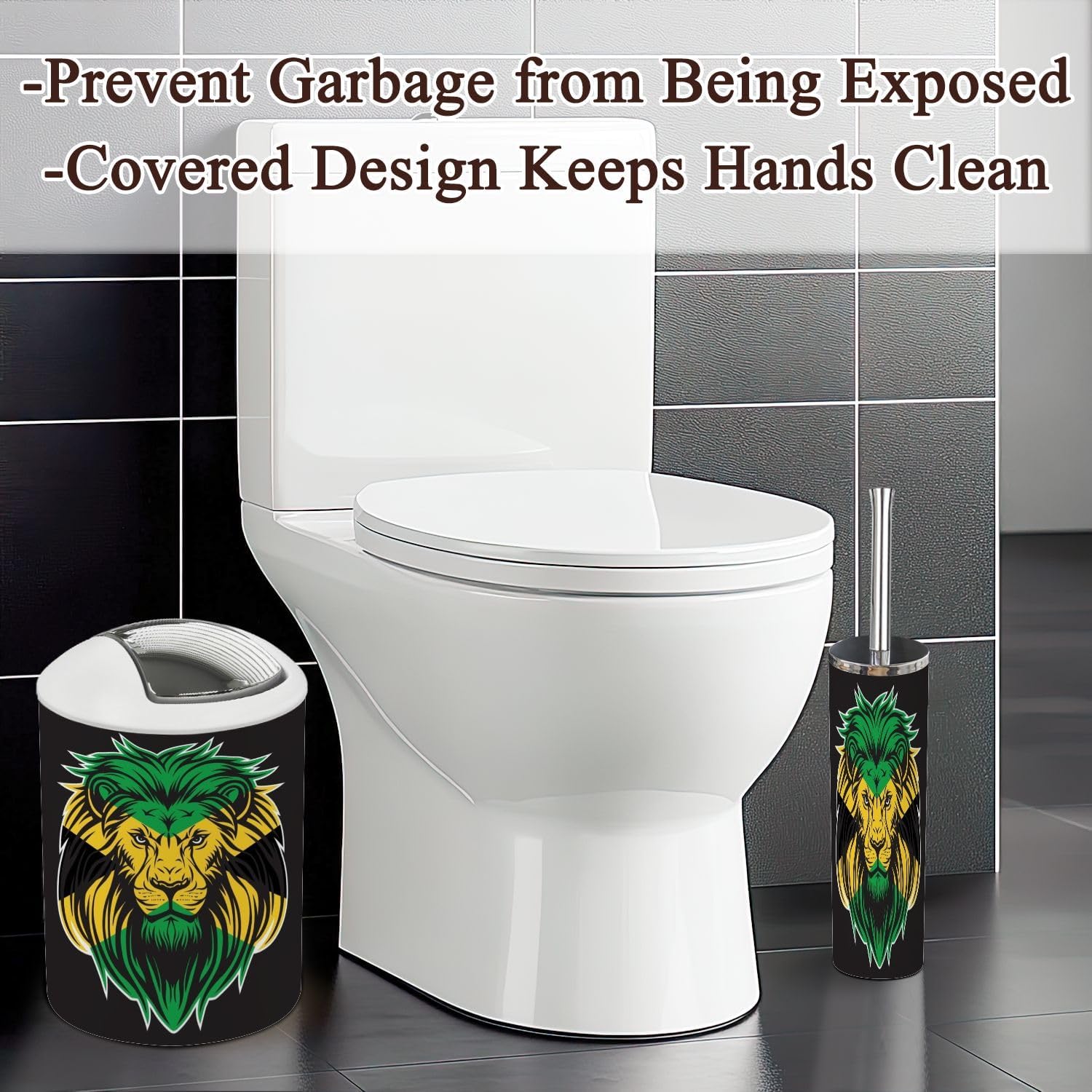JBNJANKDAV 6 Pcs Lion Head Bathroom Accessories Set