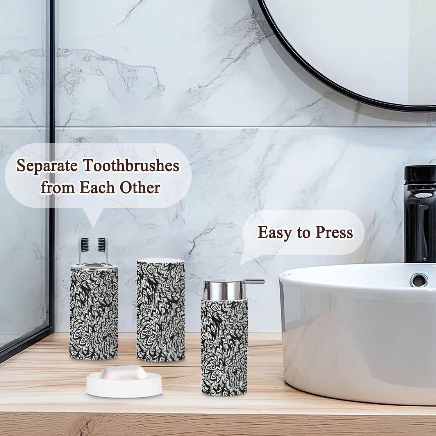 Bathroom Accessories Set 6 Pcs Seamless Design
