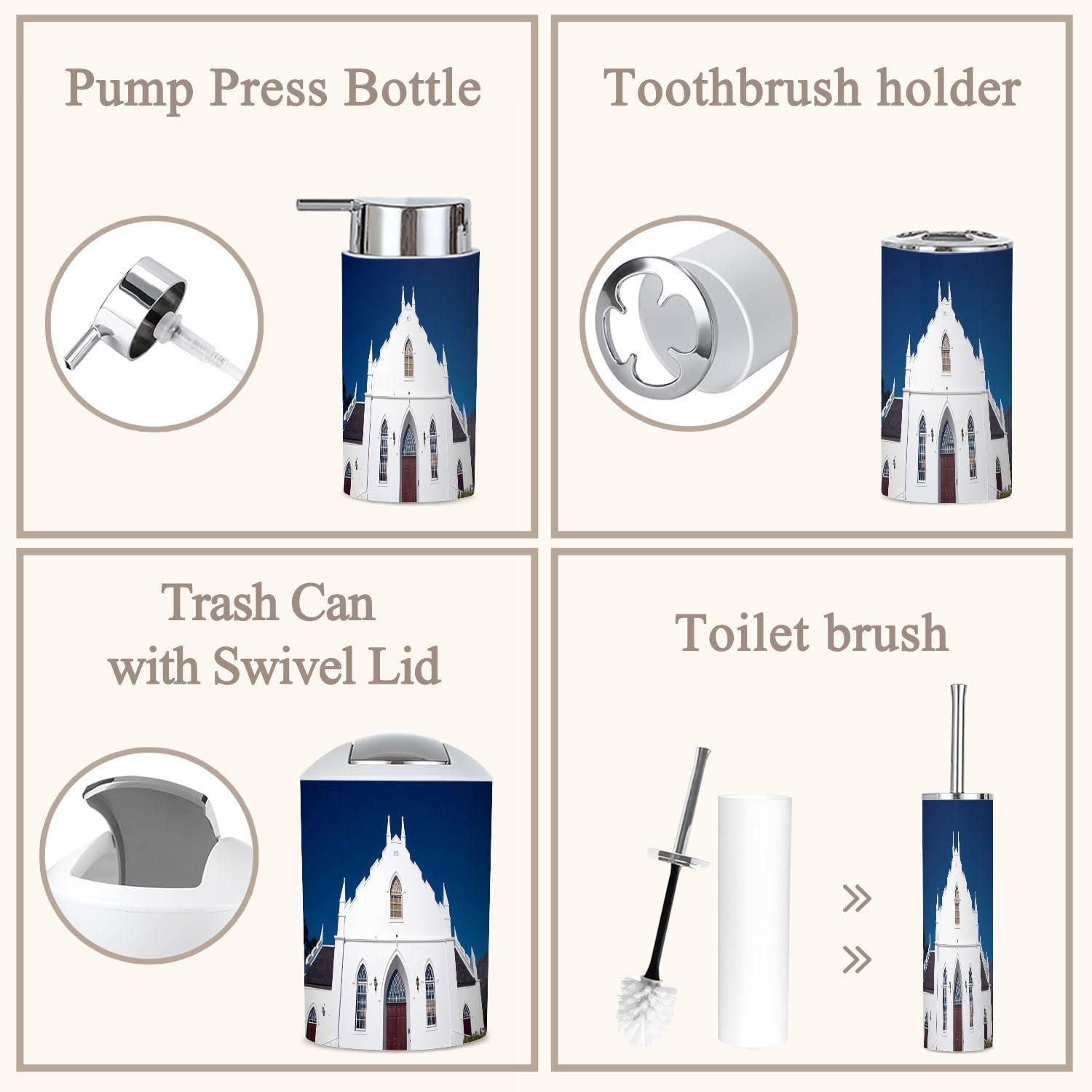 6 Piece Dutch Colonial Bathroom Accessories Set