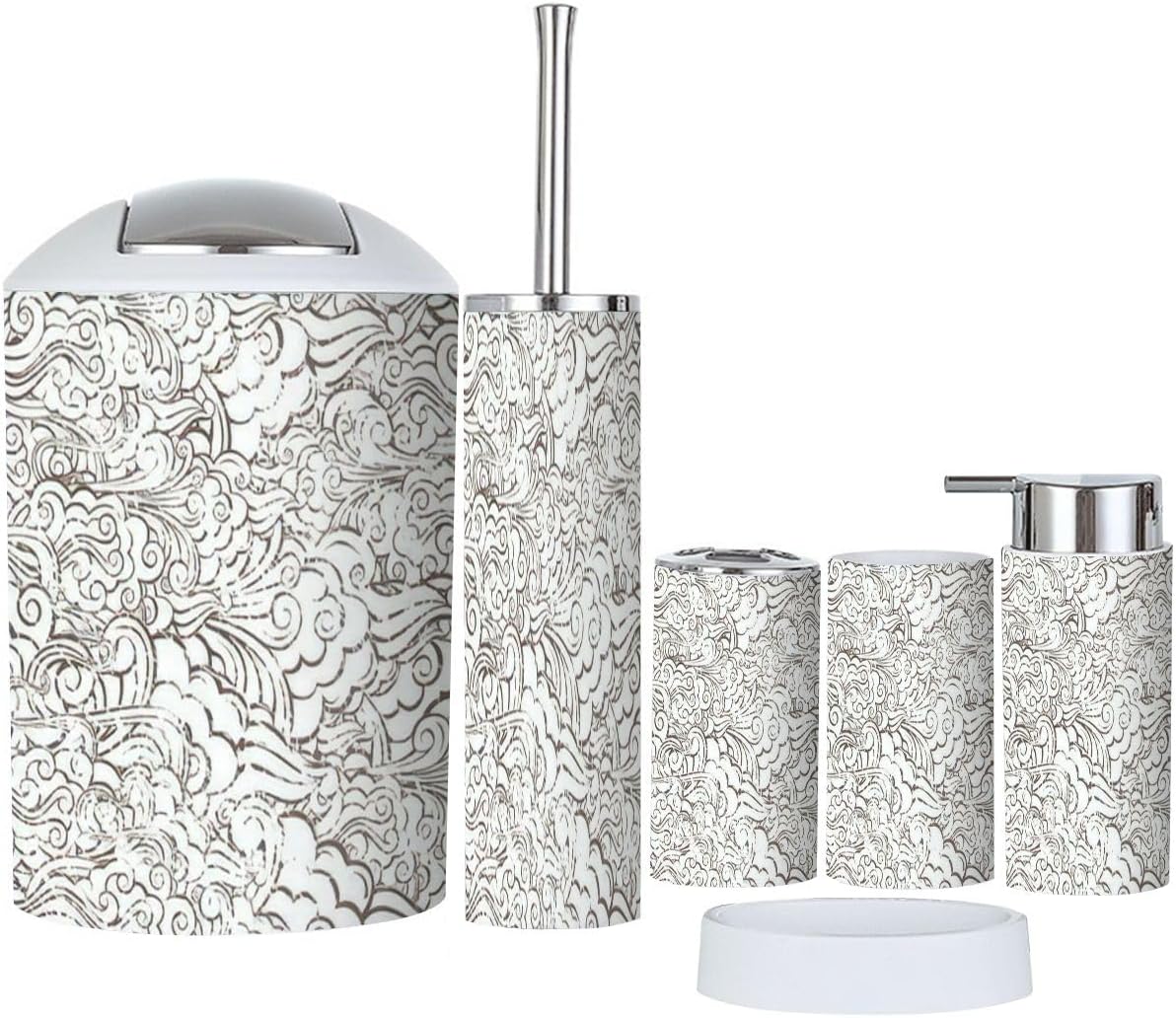 6 Piece Asian Style Bathroom Accessories Set
