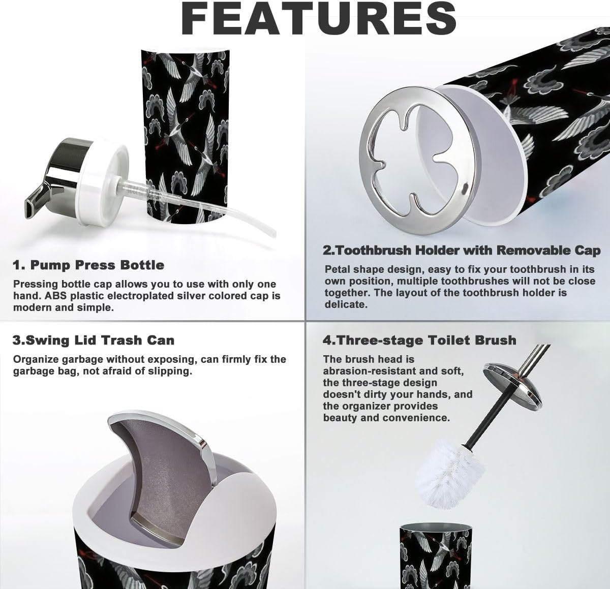 JBNJANKDAV 6 Pcs Bathroom Accessories Set