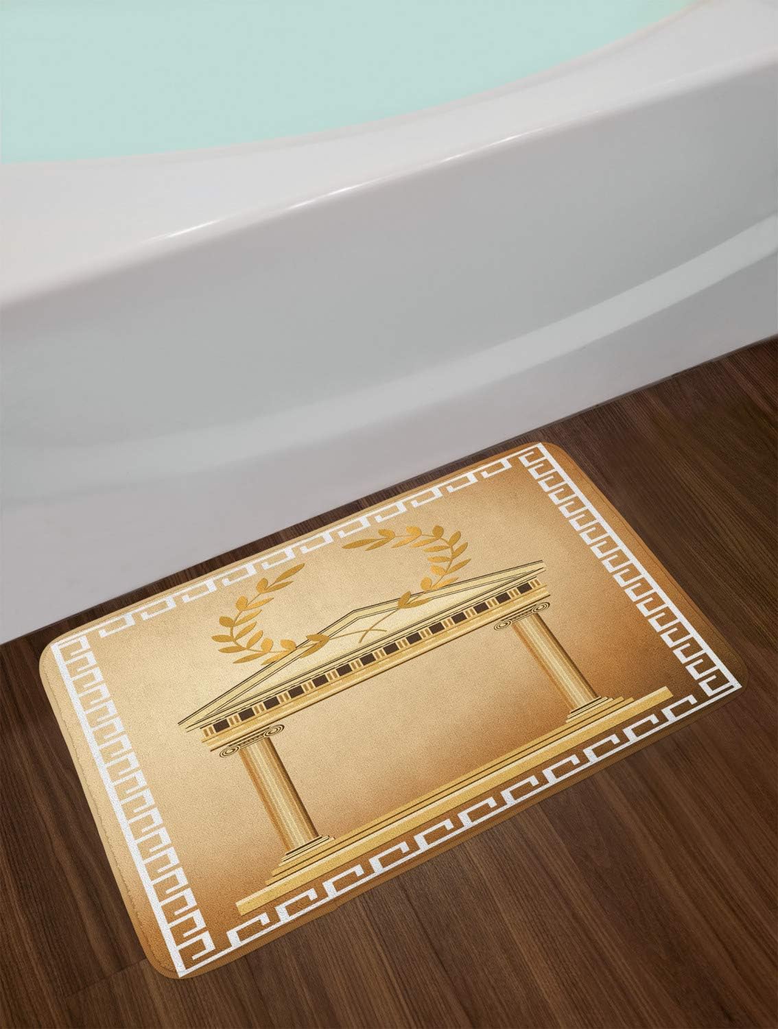 Ambesonne Retro Bath Mat Pale Brown and Coffee