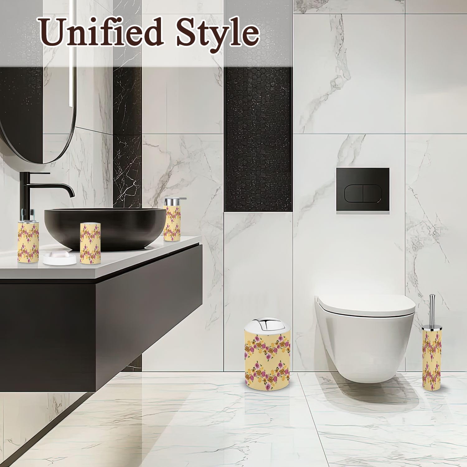 Boho 6 Piece Bathroom Accessories Set