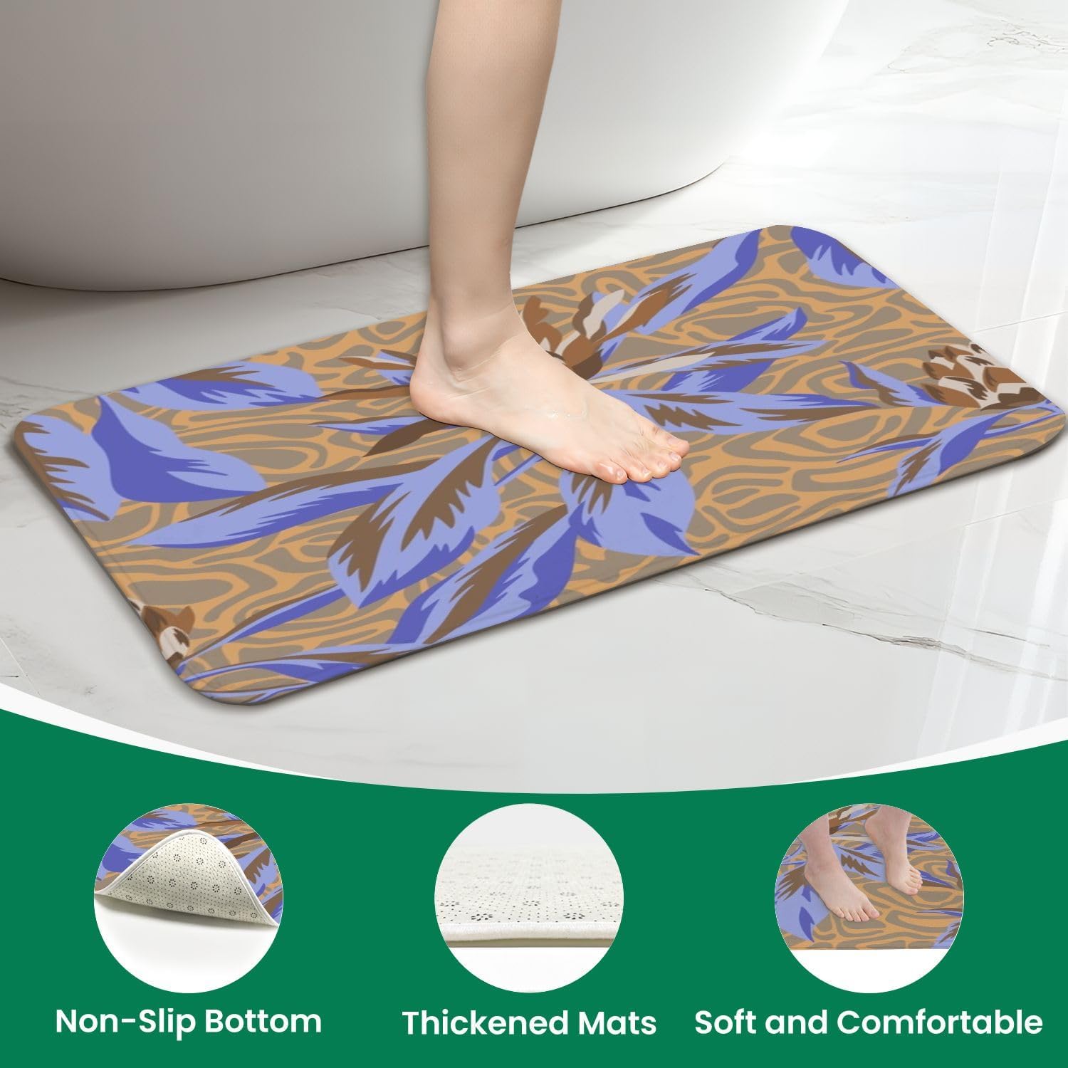 4-Piece Shower Curtain Set with Rugs and Mat