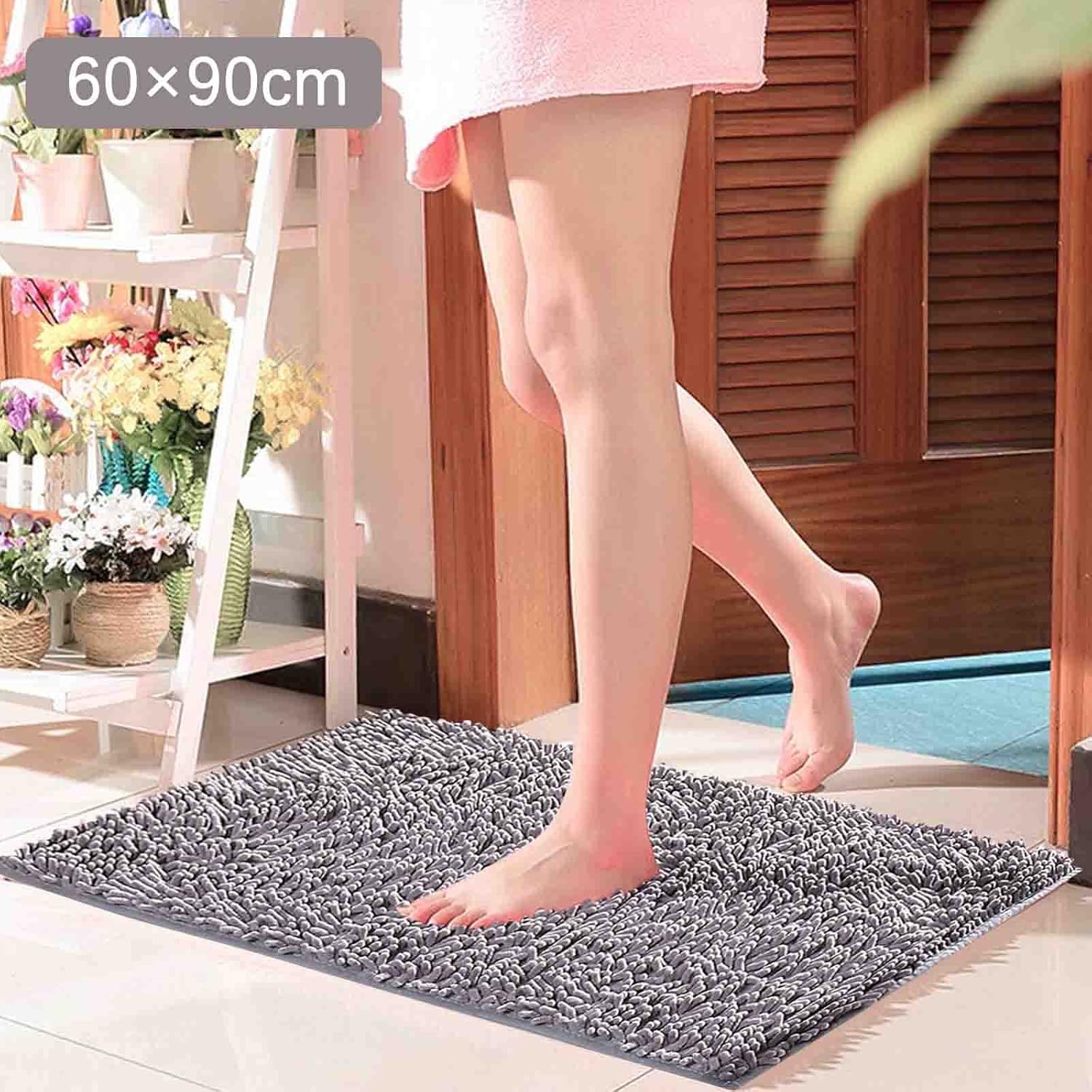 Scceatti Plush Kitchen Rugs Set Non-Slip Bathroom Mat