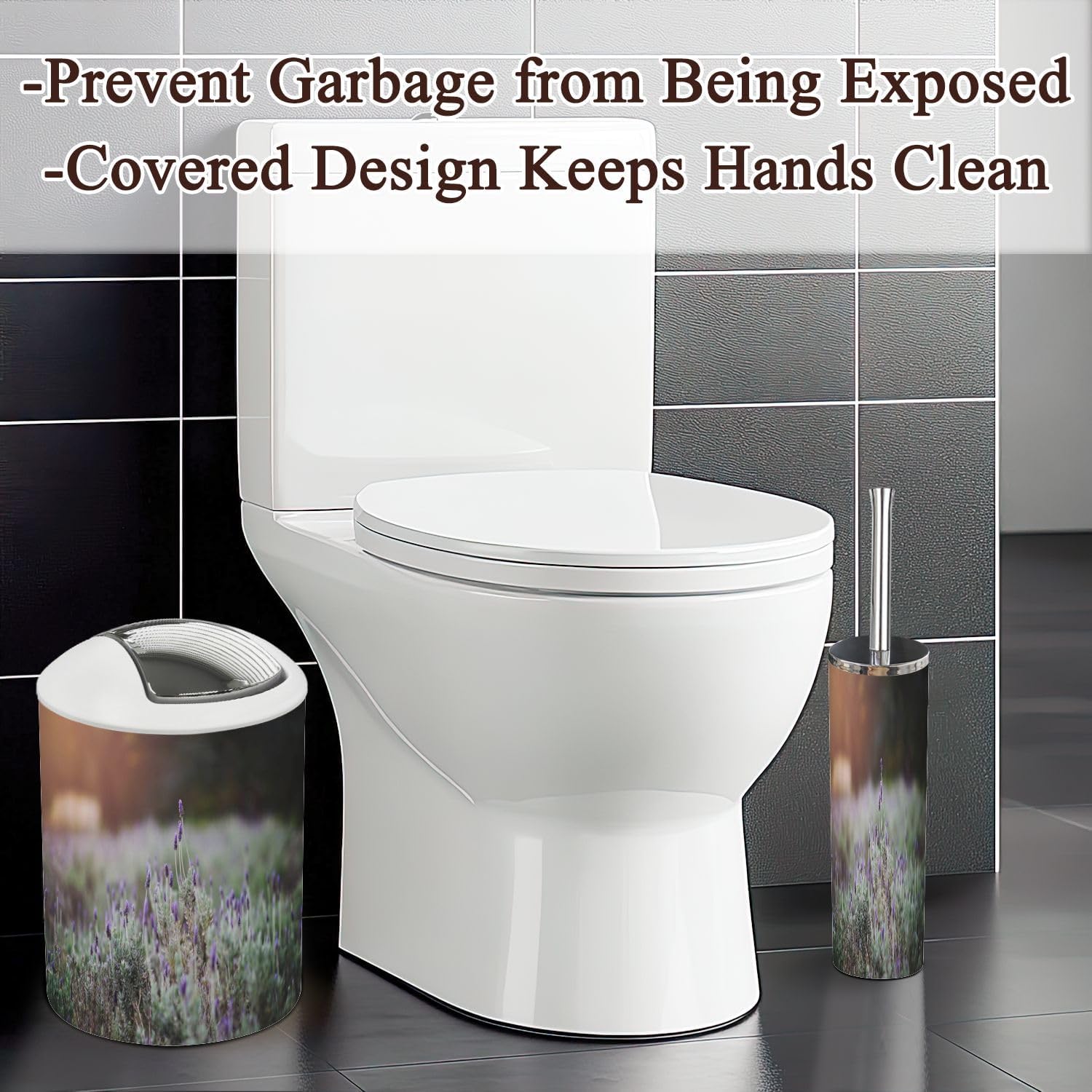 6 Piece Lavender Sunset Bathroom Accessories Set