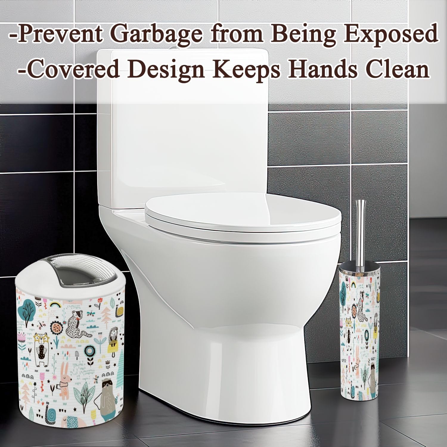 JBNJANKDAV 6 Pcs Bathroom Accessories Set with Decor