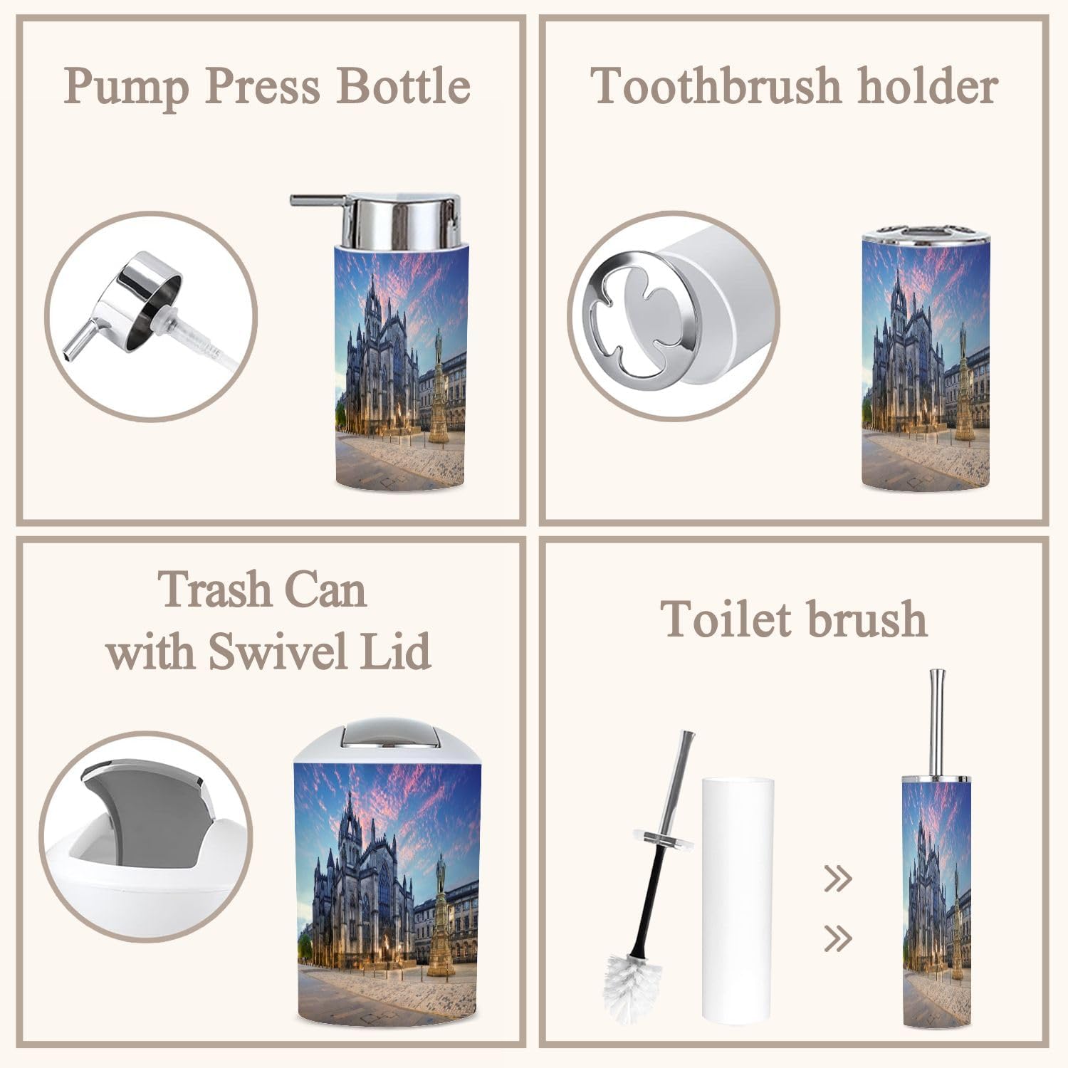 Edinburgh Bathroom Accessories Set 6 Piece