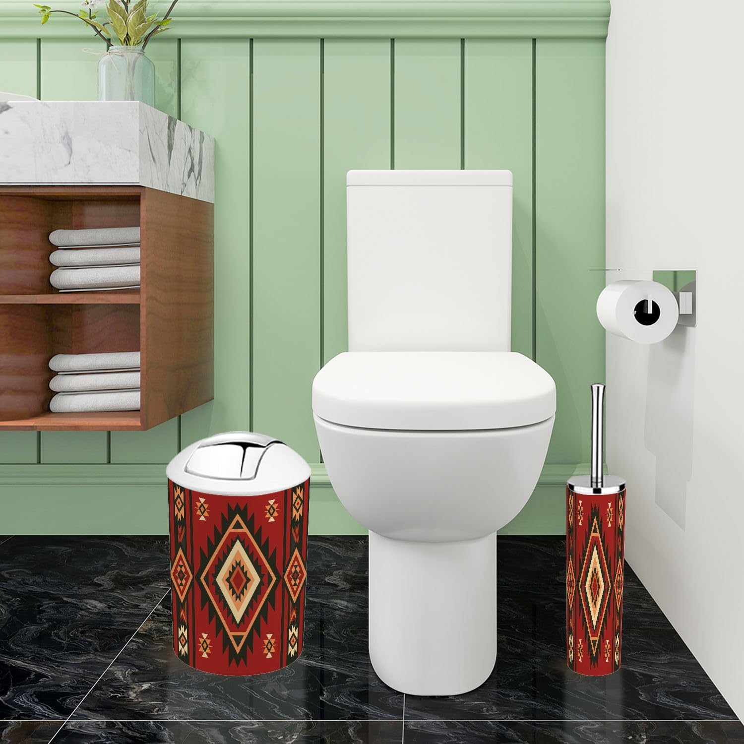 Boho Native Bathroom Accessory Set 6 Piece