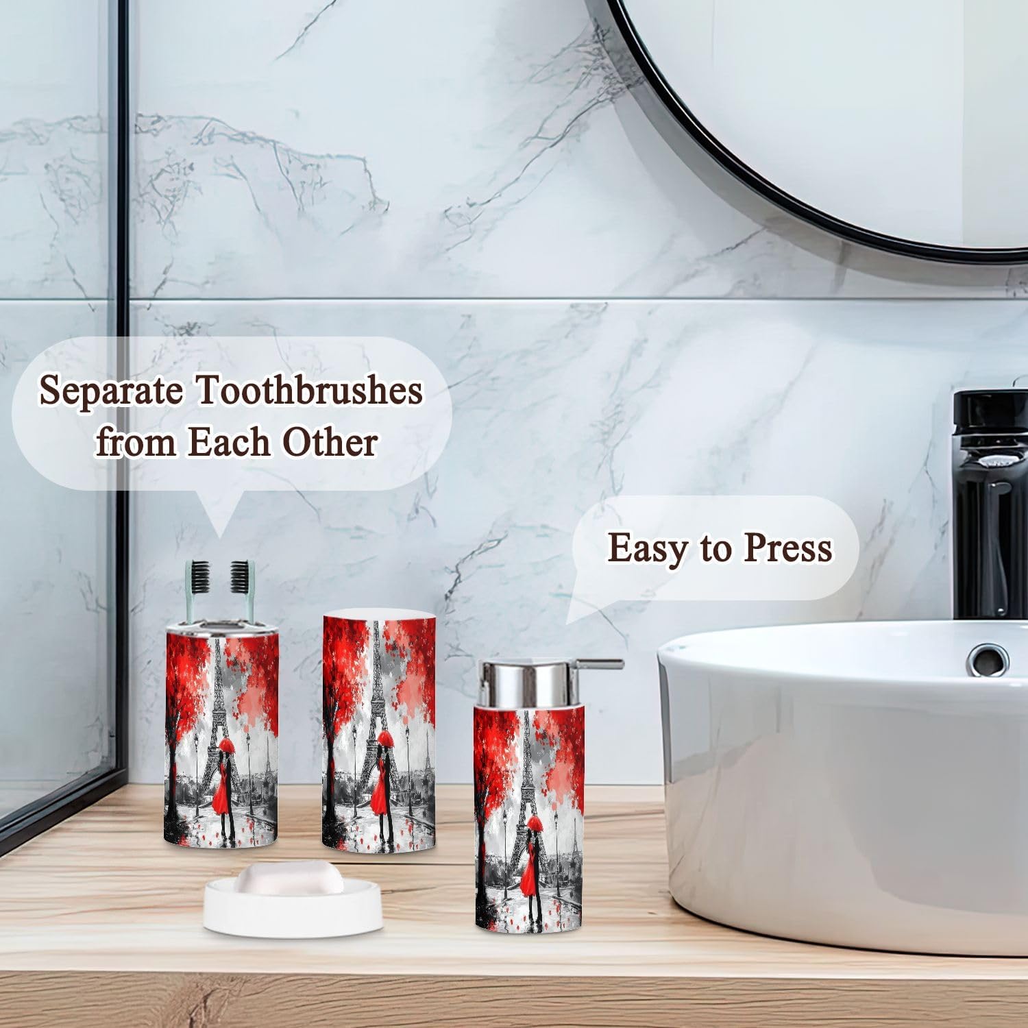 6 Piece Modern Bathroom Accessories Set 1