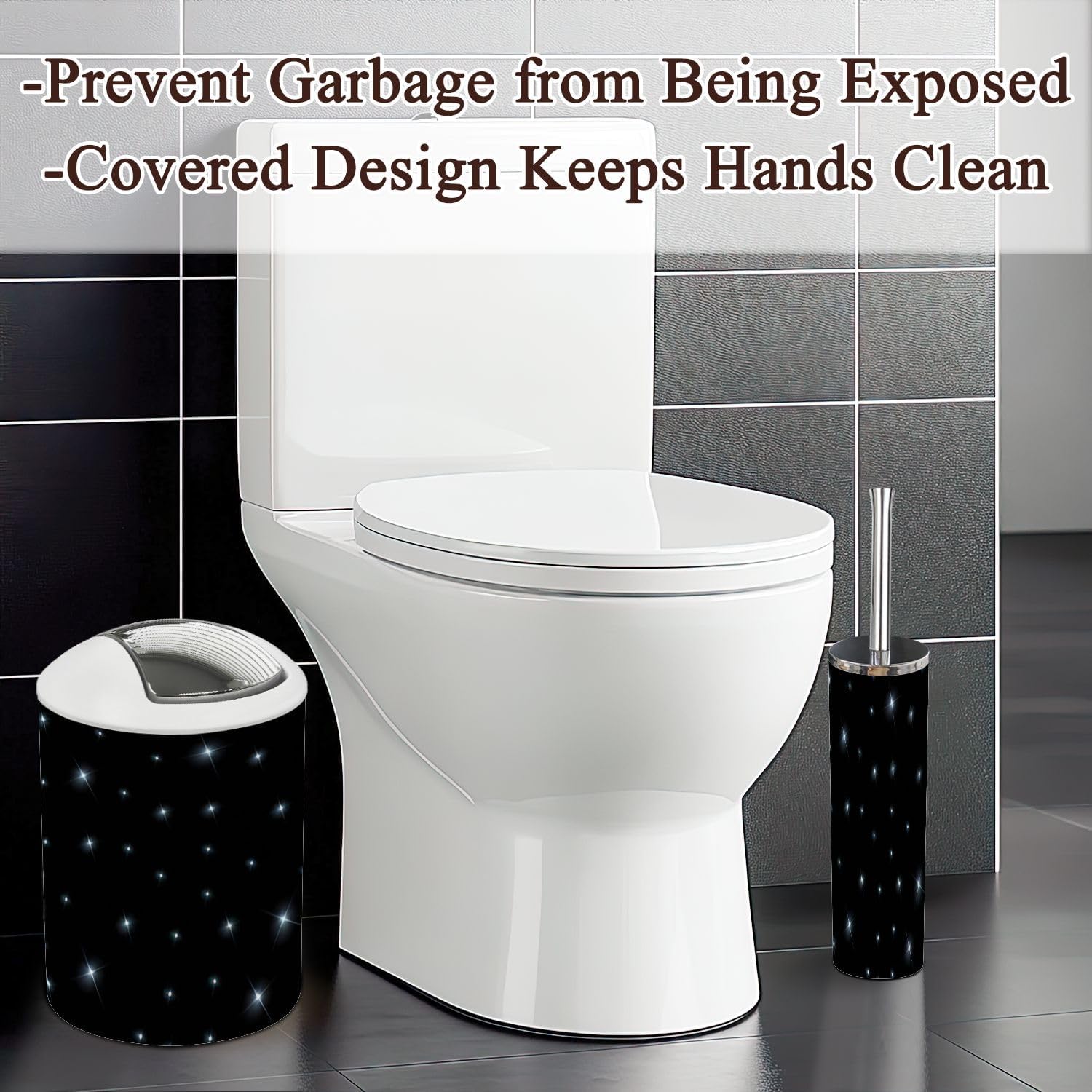 JBNJANKDAV 6 Pc Bathroom Accessories Set with Stars Galaxies Design