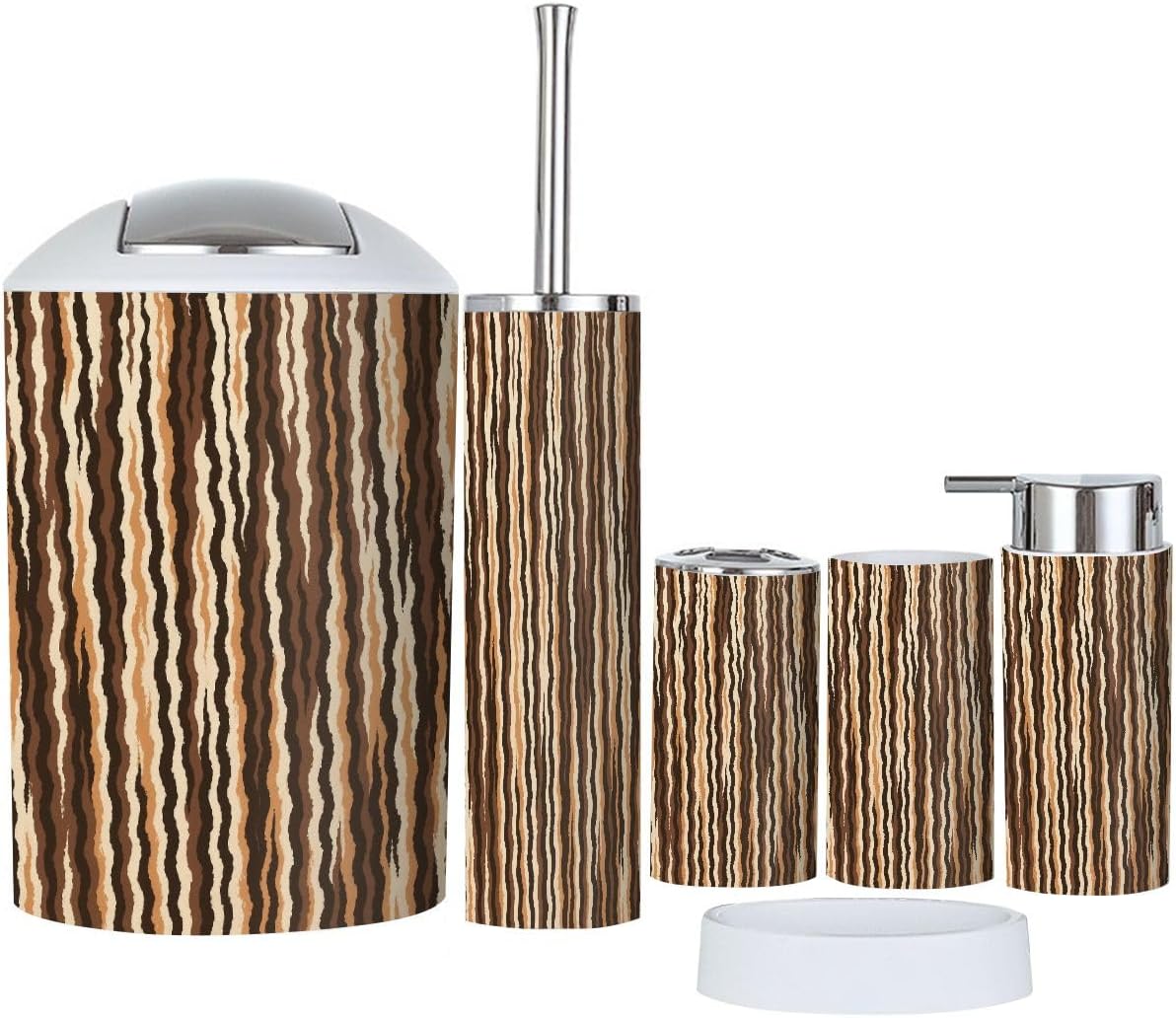 Boho Abstract Bathroom Accessory Set 6 Piece