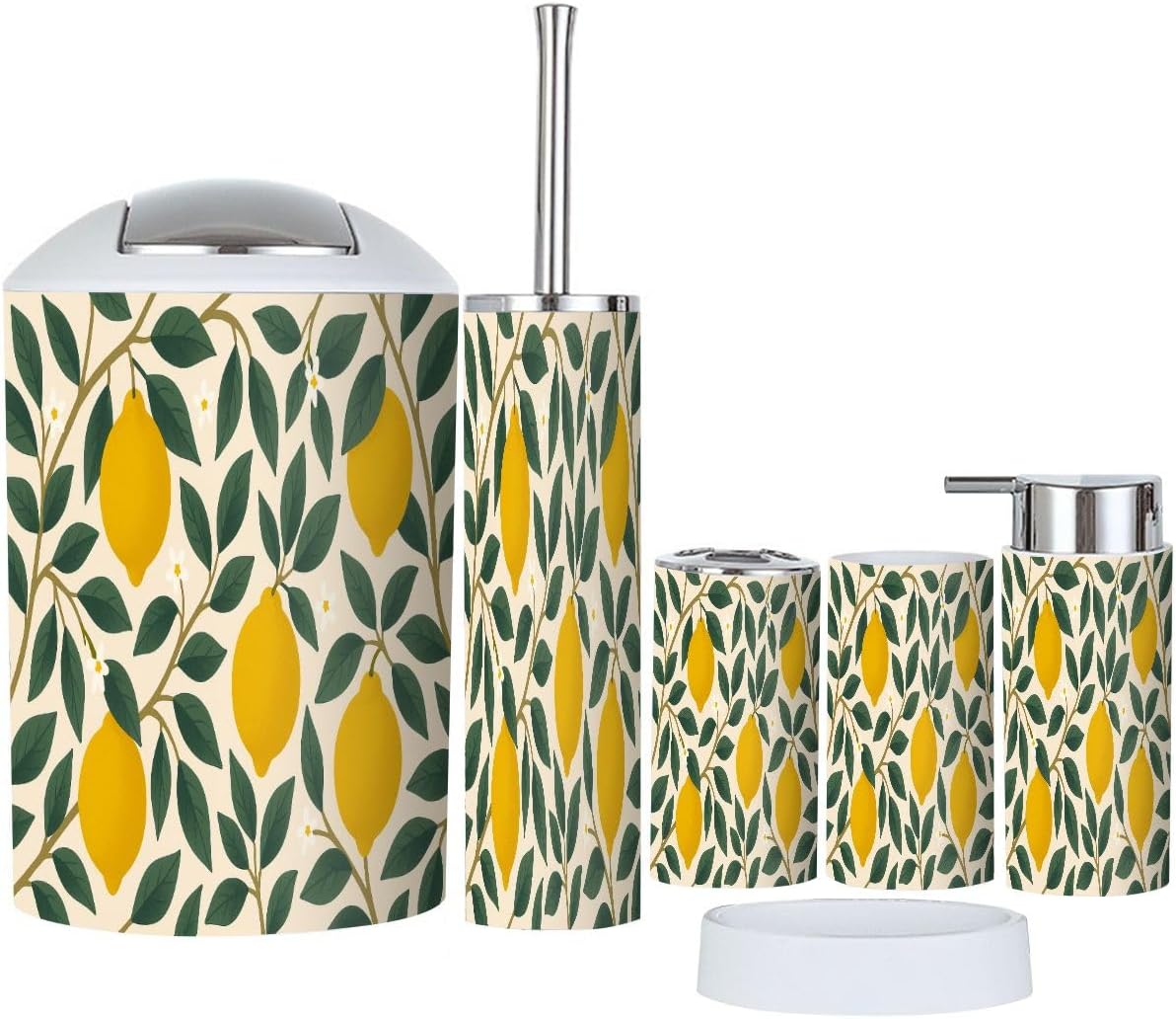 Boho Tropical 6-Piece Bathroom Accessory Set