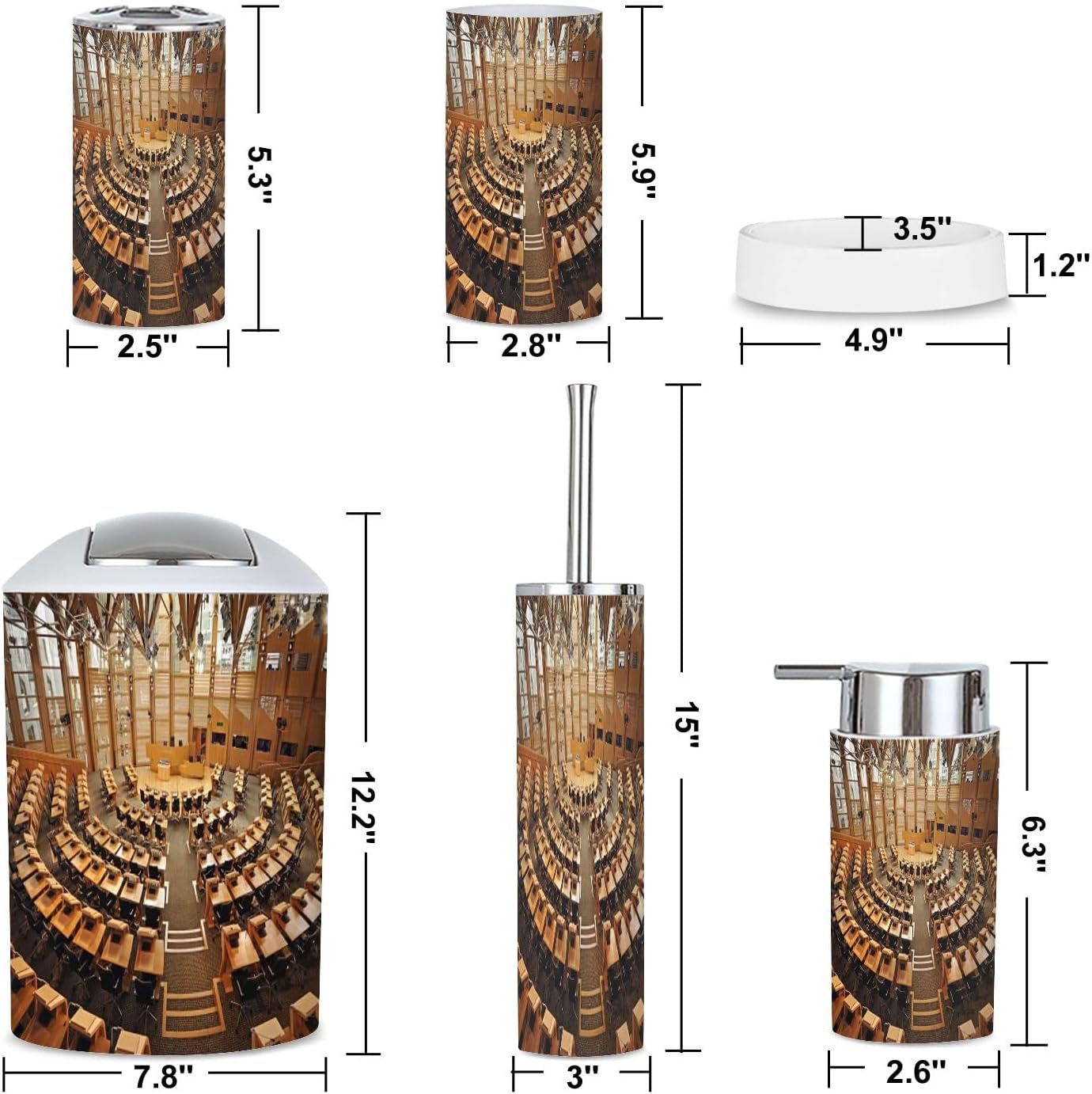 6 Piece Boho Style Bathroom Accessories Set 1